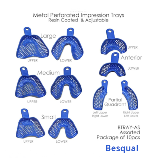 Impression Tray Metal Perforated Resin Coated BTRAY