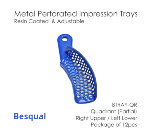 Impression Tray Metal Perforated Resin Coated BTRAY