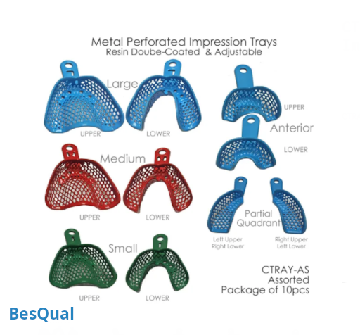 Impression Tray Metal Perforated DOUBLE Resin Coated - CTRAY