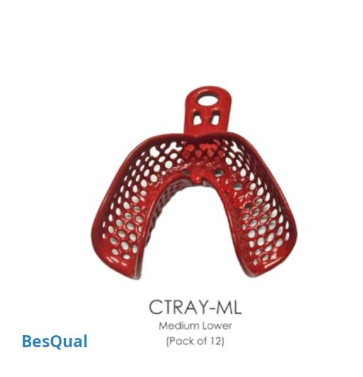 Impression Tray Metal Perforated DOUBLE Resin Coated - CTRAY