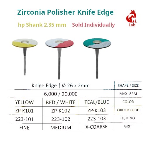 Zirconia Polisher KniFe 026 x 2 mm
