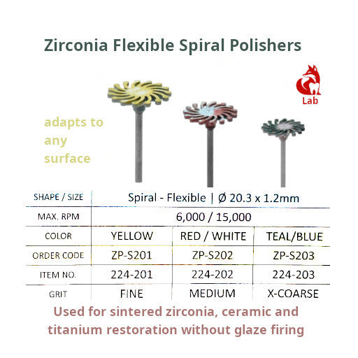 Zirconia Flexible Spiral Polisher 0 20.3 x 1.2mm