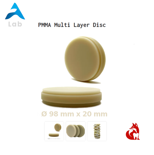 CAD CAM PMMA Multi Layer Ø98 x 20 mm