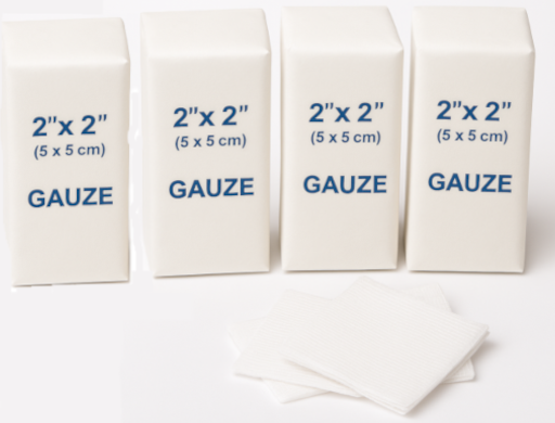 COTTON GAUZE NON STERILE 2x2 4ply House Brand