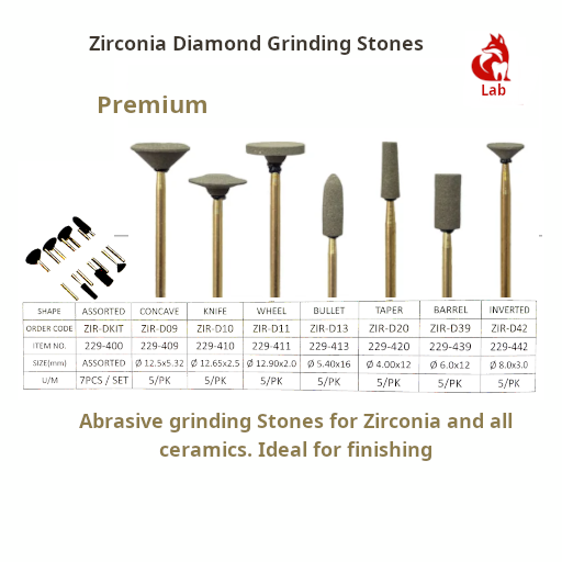 Zirconia Diamond Grinding Stones KIt or 5/PK